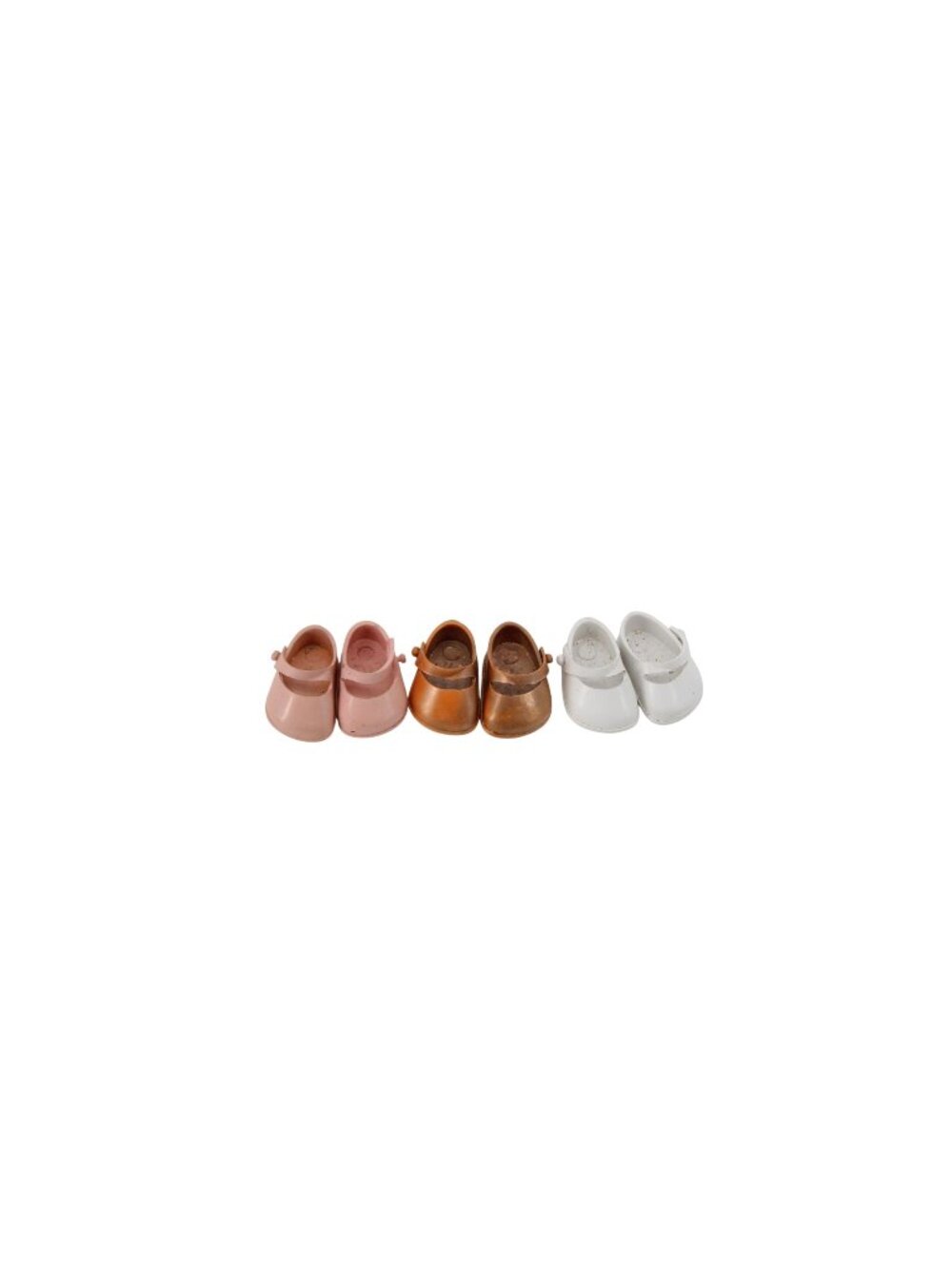 Ginny Ginnette Doll Shoes Mary Janes White Pink Vogue Vintage 94667 3 Pairs